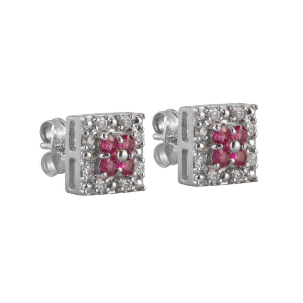 Lab Created Ruby and White Sapphire Earrings Sterling Silver at Kmart.com