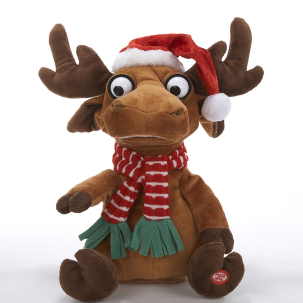 Battery-Operated Plush Animated Singing Reindeer