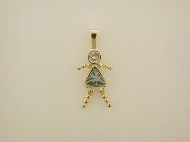 14Kt Gold over Silver Birthstone Babies March Girl Charm at Sears.com