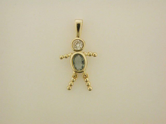 14Kt Gold over Silver Birthstone Babies March Boy Charm at Kmart.com