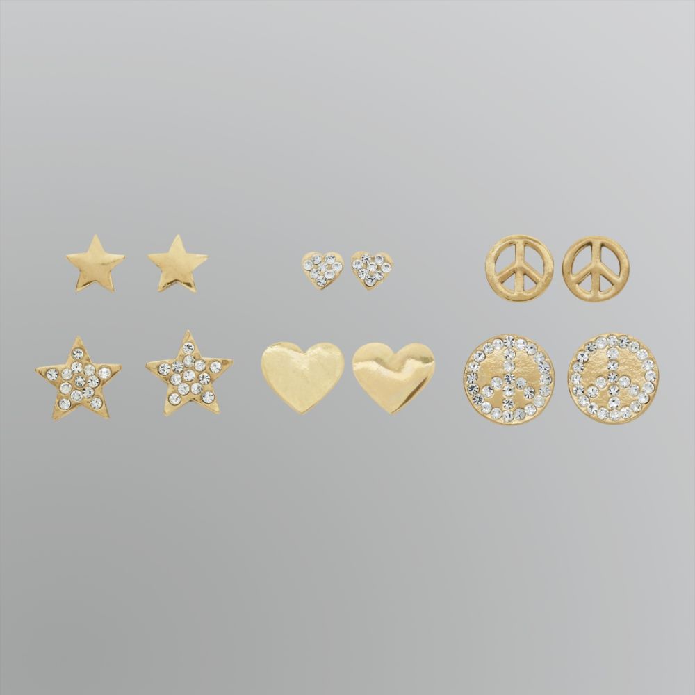 Dream Out Loud by Selena Gomez Junior's Gold-Tone Peace Earrings Set - 6 Pairs at Sears.com