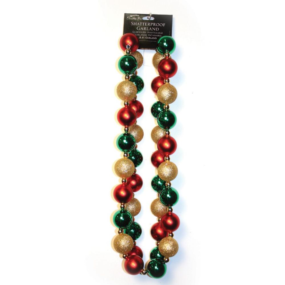 Good Tidings 5829381010 Garland Small Bauble Bead Gold Crimson