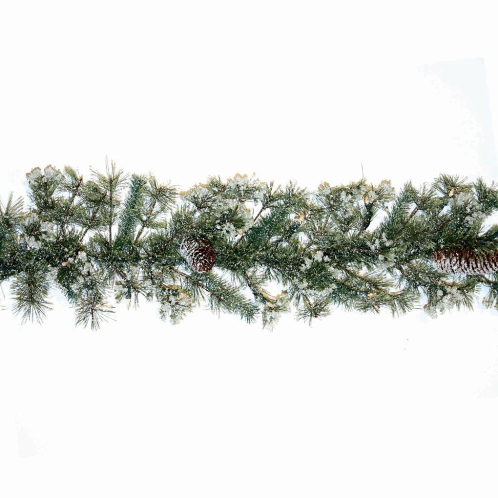 Good Tidings 96601 Garland Glacier Pine Frosted with Ice 50 Clear 170 Tip 8 Cones, 9-foot x 10-inches at Kmart.com