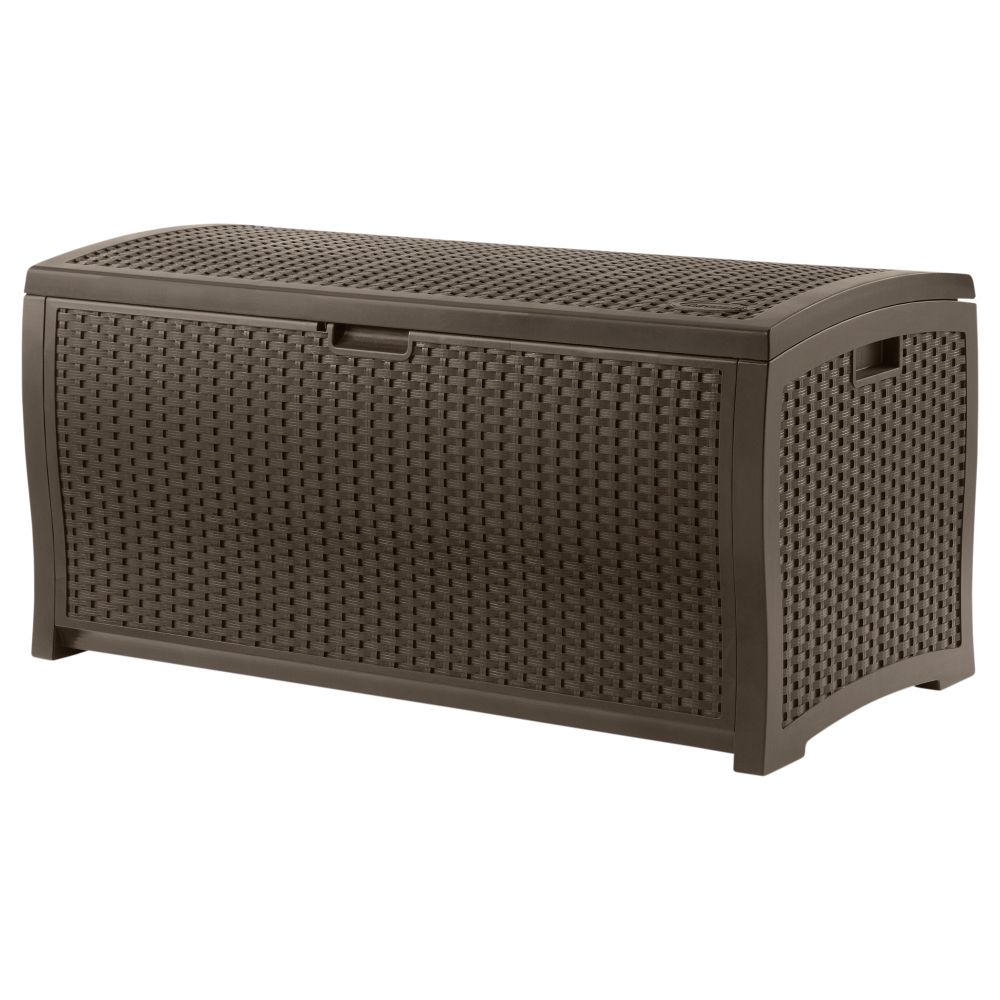 Suncast 99 Gallon Resin Wicker Deck Box