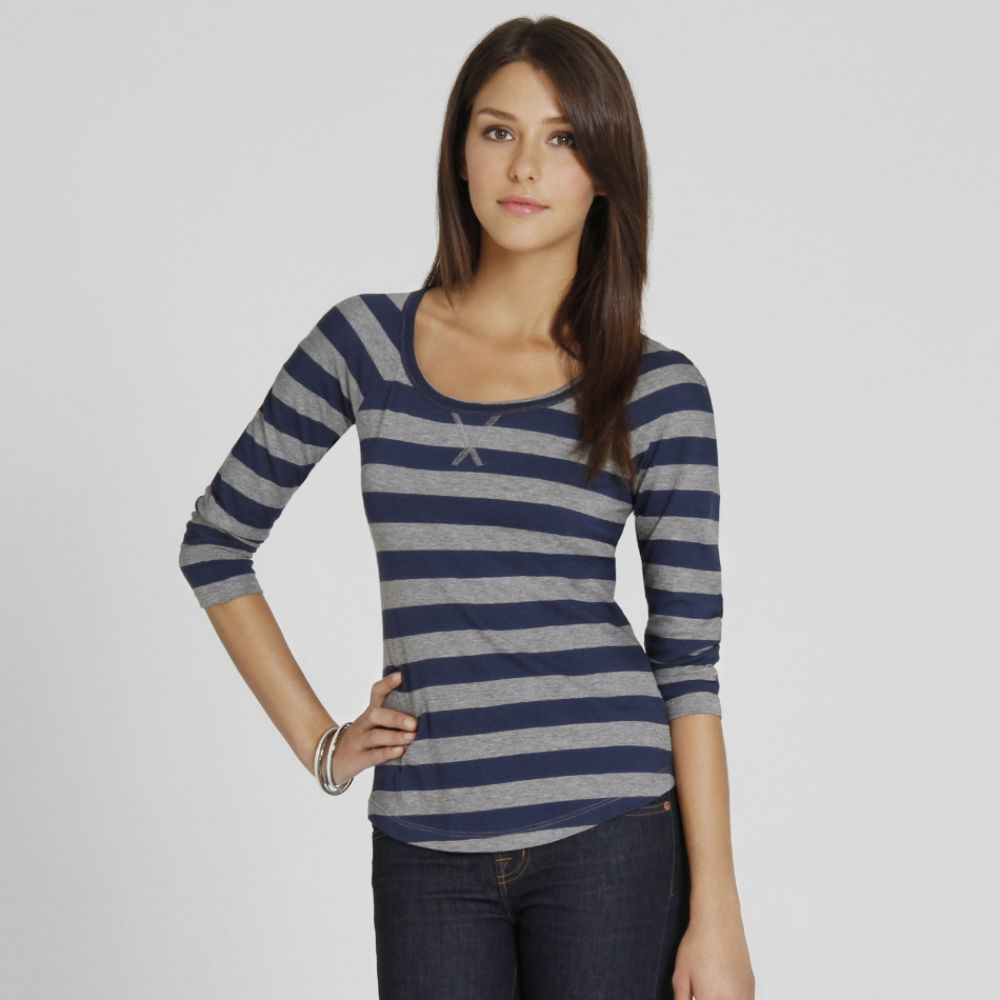 UK Style by French Connection Women’s 3/4 Sleeve Striped Top at Sears.com