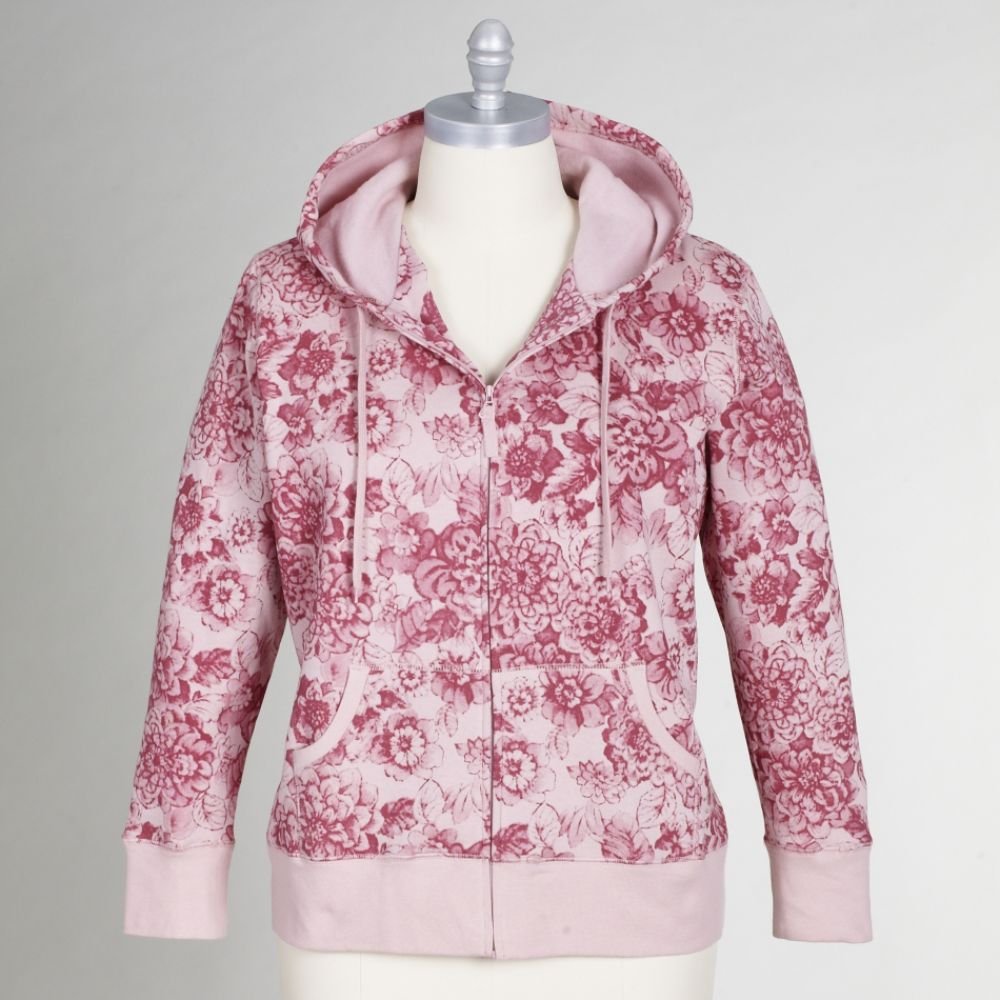 Laura Scott Women's Plus Floral Print Hoodie