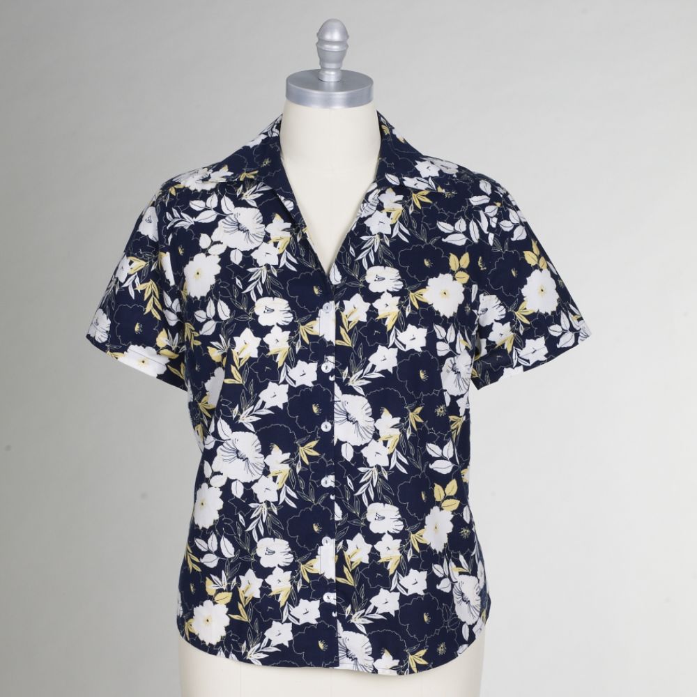 Gloria Vanderbilt Casuals Women's Plus Floral Printed Camp Shirt at Sears.com