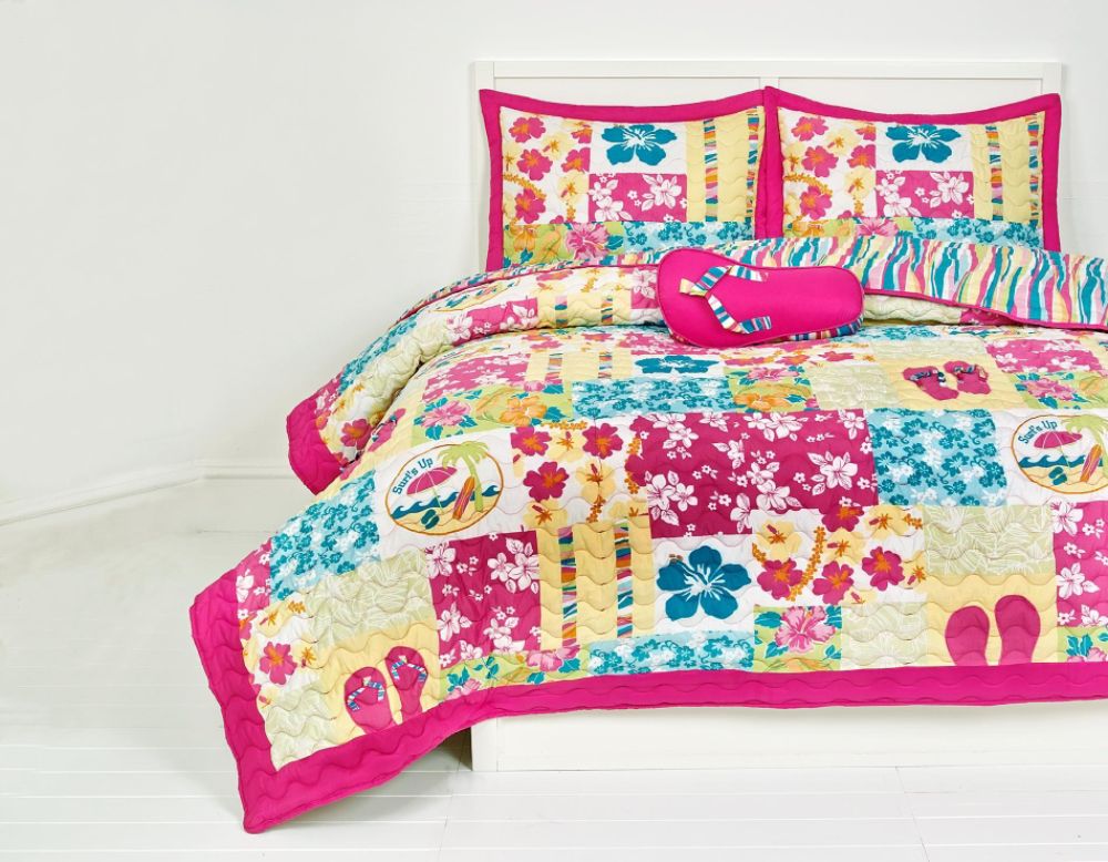 Private Property Surfer Girl Twin Quilt Set 