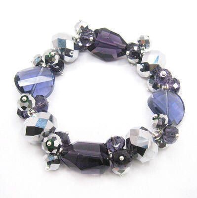 Studio PURPLE AND SILVER GLASS BRACELET at Sears.com