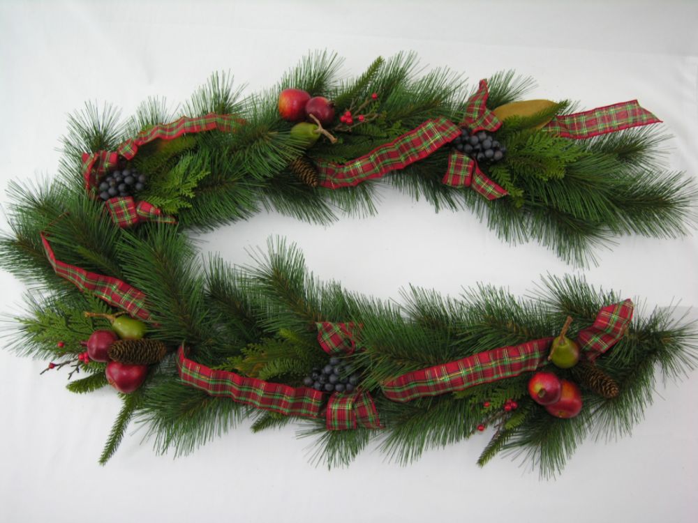 Botanic 6' x12" DellaRobbia Longleaf Pine Garland with Ribbons at Kmart.com
