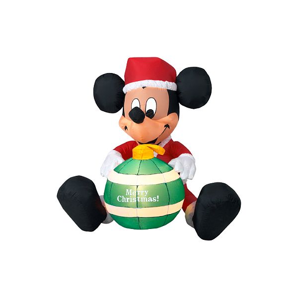 Gemmy 4 Foot Mickey With Ornament Air Blown