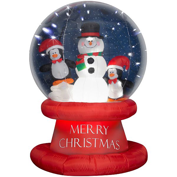Gemmy 6 Foot Inflatable Led Lighted Penguin Snow Globe