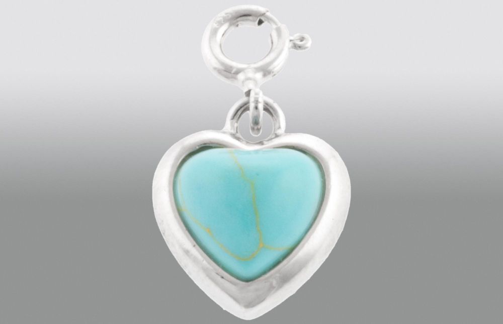 Tradition Charms Sterling Silver Heart Charm with Turquoise Inlay at Sears.com