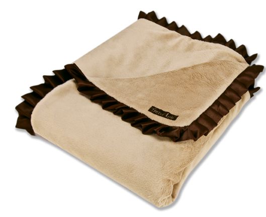 Trend-Lab Receiving Blanket - Ruffle Trimmed Carmel & Brown