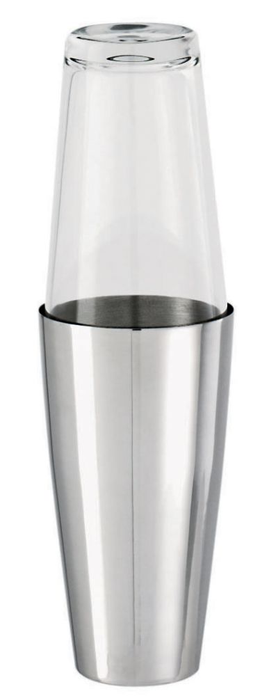 Paderno World Cuisine 16 7/8 Ounce Boston Cocktail Shaker with Glass Set