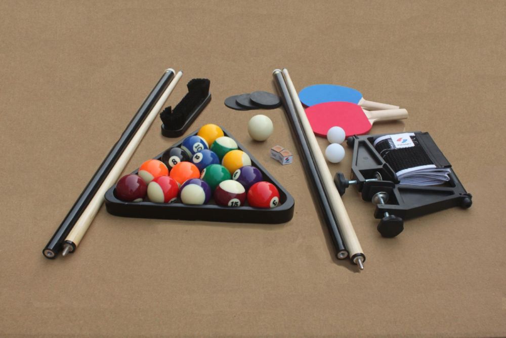 Sportcraft-Belham 8FT Billiard Table with Bonus Table Tennis Top and Overhead Lamp