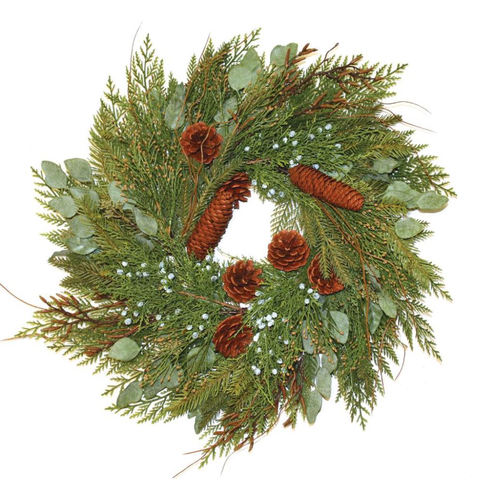 Good Tidings 2332 Wreath Mixed Cedar & Juniper with Cones, 24-inch at Kmart.com
