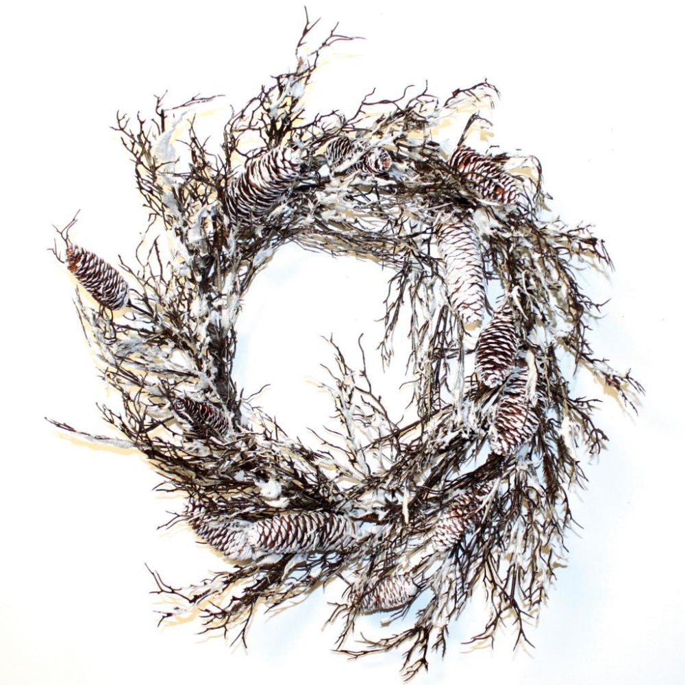 Good Tidings 57572 Wreath Twig Wire with Snow & Cones, 27-inch at Kmart.com