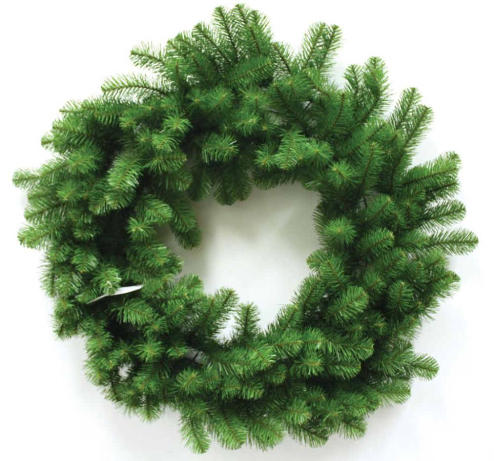 Good Tidings 96329 Wreath Nottingham Pine PVC 100 Clear Lights 180 Tips, 36-inch at Kmart.com