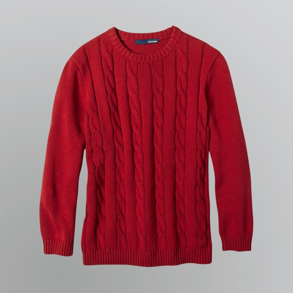 Basic Editions Boy's Solid Cable Knit Sweater