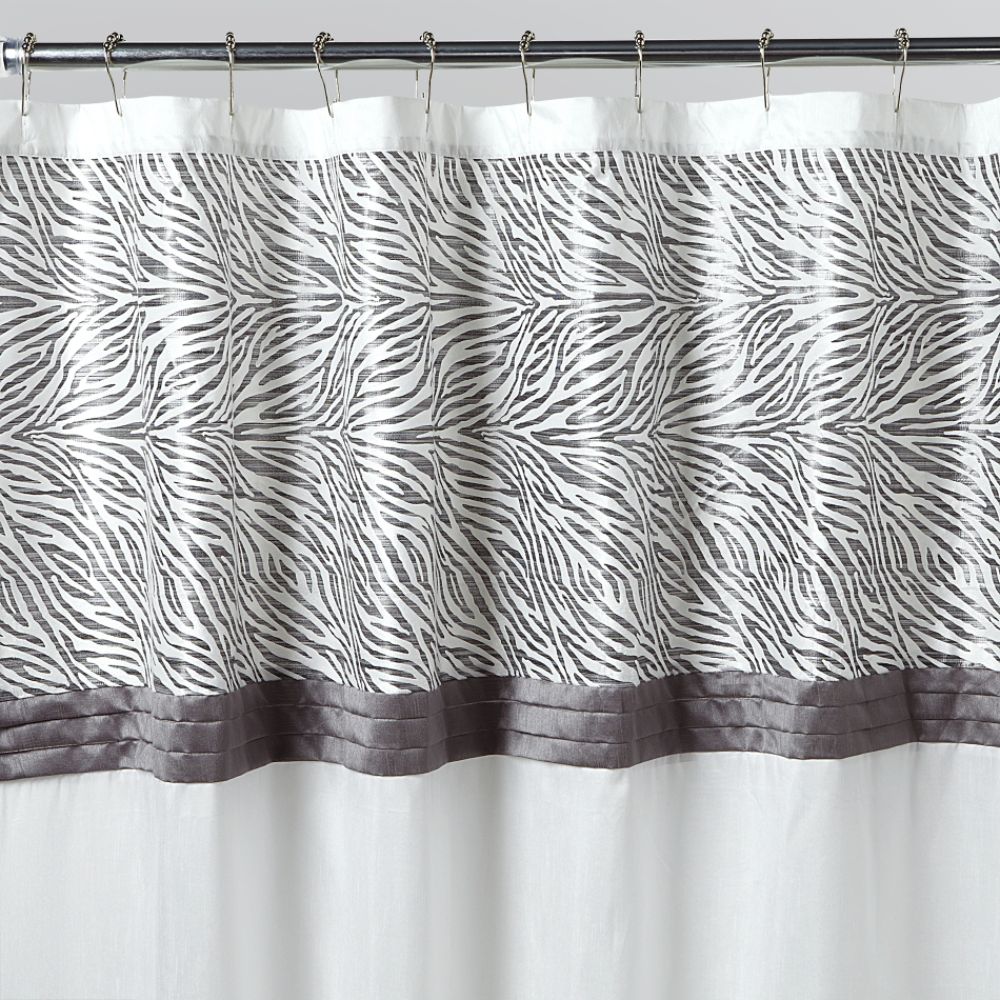 Lush Decor Serengeti White Shower Curtain