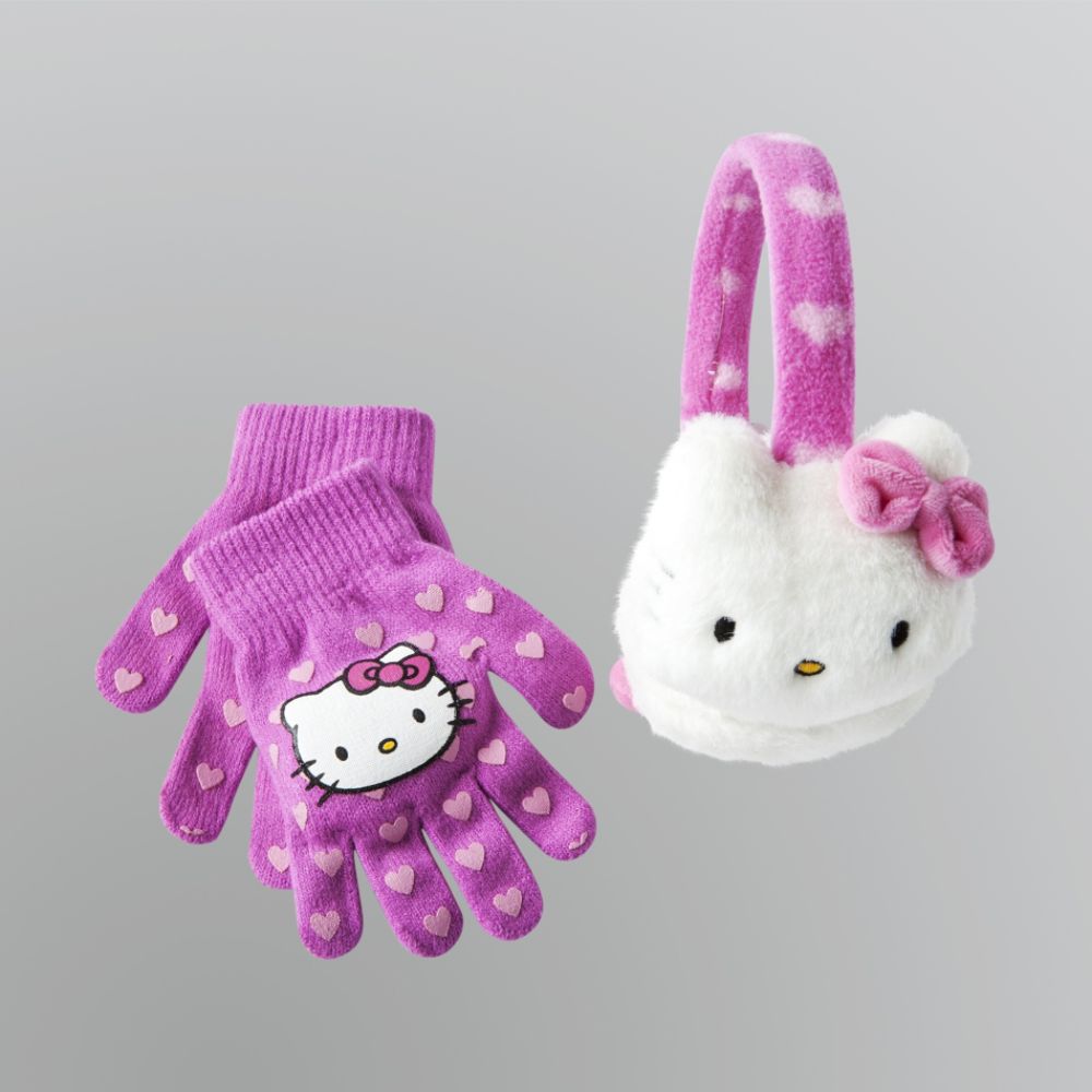 Hello Kitty Girl's Earmuffs & Gloves Set