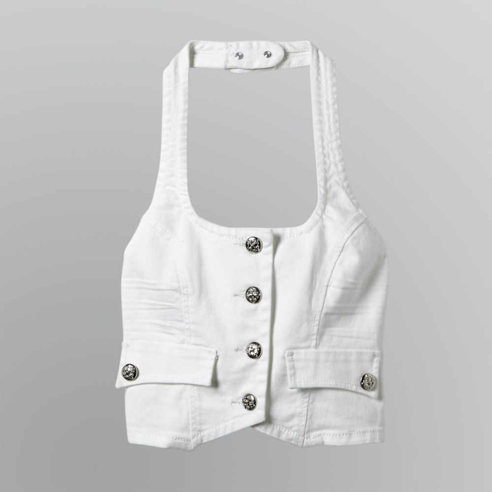 Dollhouse® Junior's Halter Denim Vest at Kmart.com