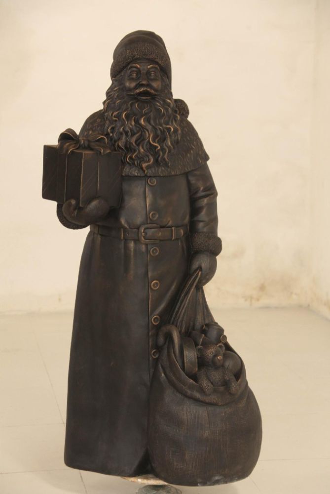 Inifity 28" Resin Santa with Gift- Bronze Coloring at Kmart.com