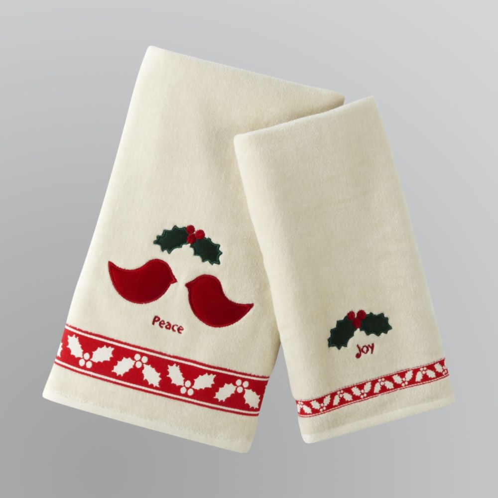 Colormate Joy 2 piece Holiday Bath and Hand Towel Set