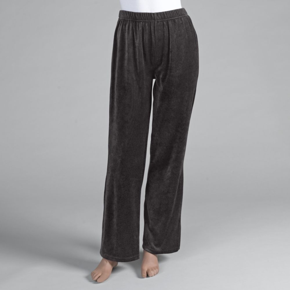 Laura Scott VELOUR PANT         BLACK COFFEE S