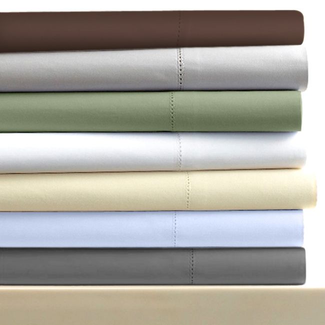 Tribeca Living Egyptian Cotton Sateen 600 Thread Count 25" Deep Pocket 6-Piece Sheet Set Queen White at Kmart.com