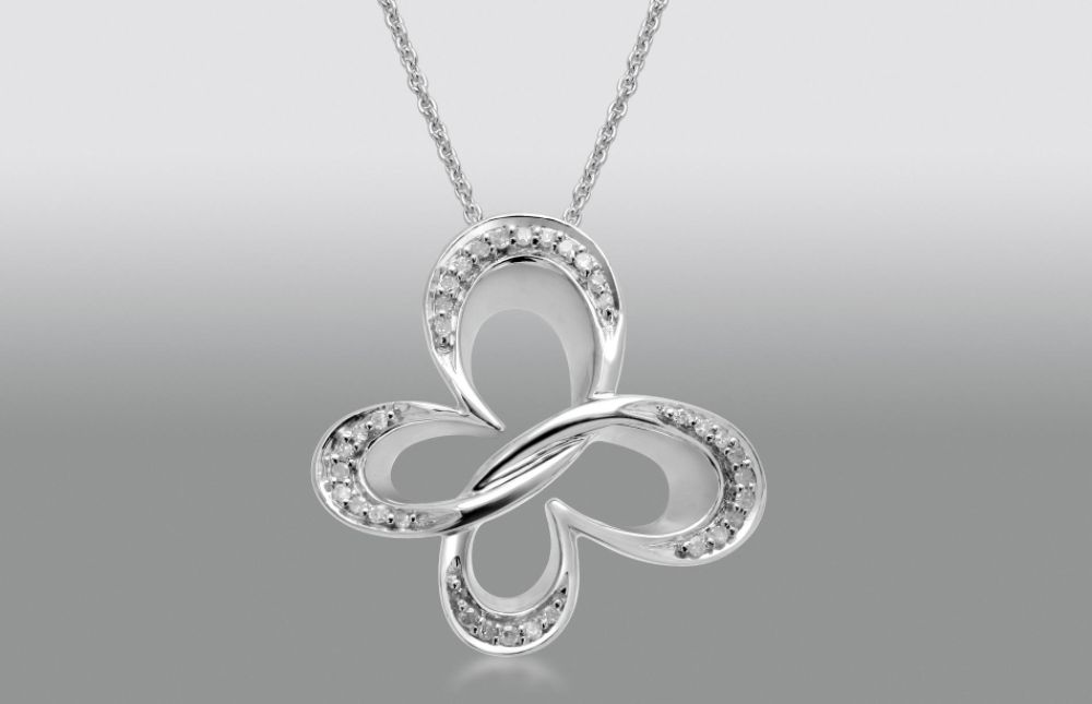 True Harmony Sterling Silver 0.10 cttw Butterfly Pendant with Emerald Accent at Sears.com