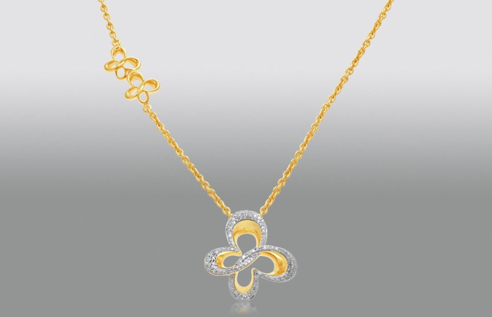 True Harmony Gold Over Silver 0.33 cttw Butterfly Pendant with Emerald Accent at Sears.com