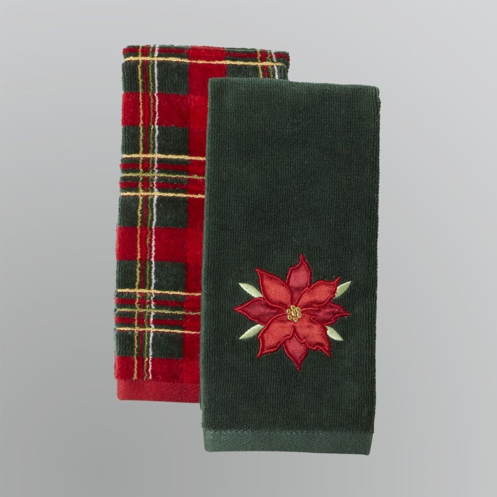 Colormate Poinsettia Holiday Tip Towel Set