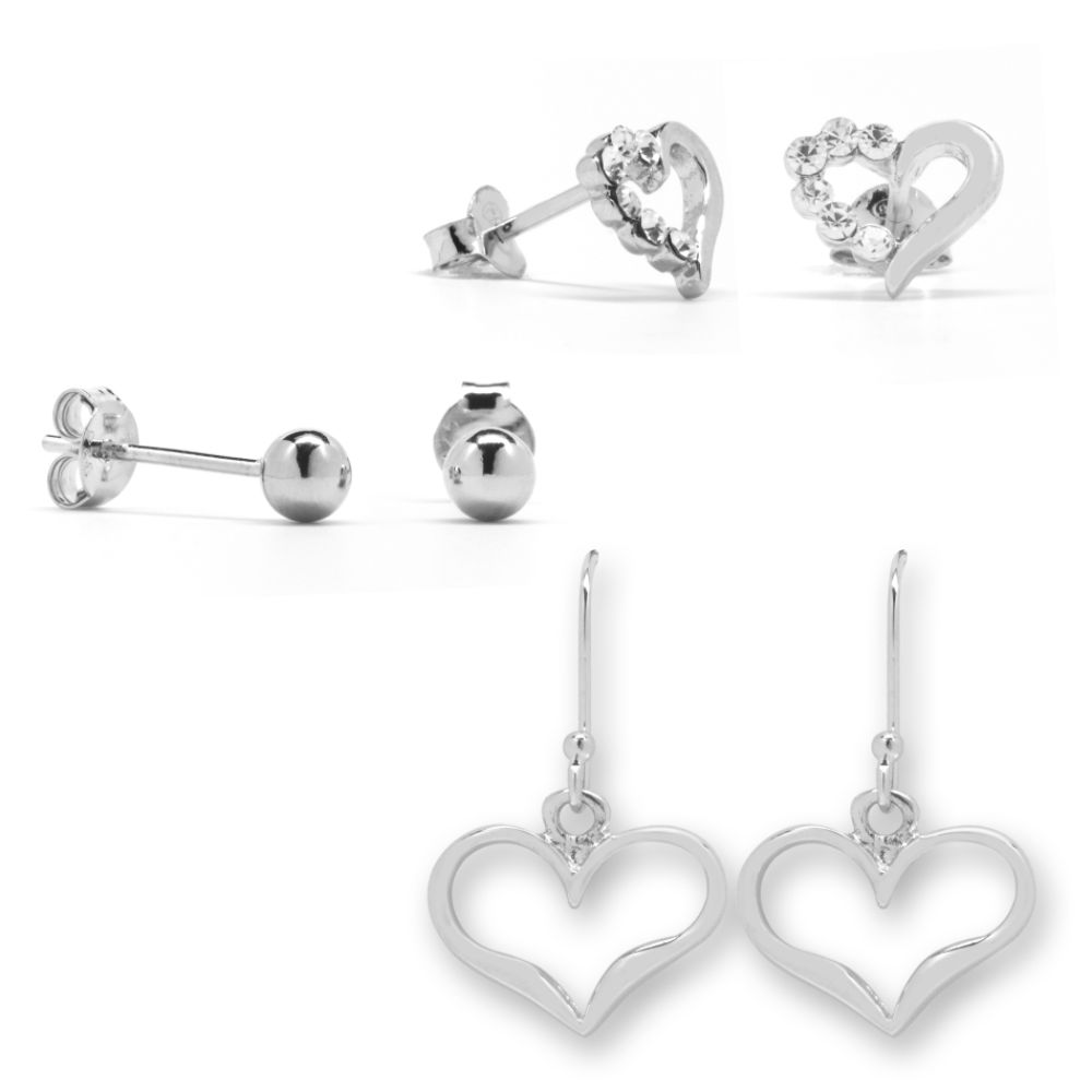 Sterling Silver Three Pair Earring Set at Sears.com