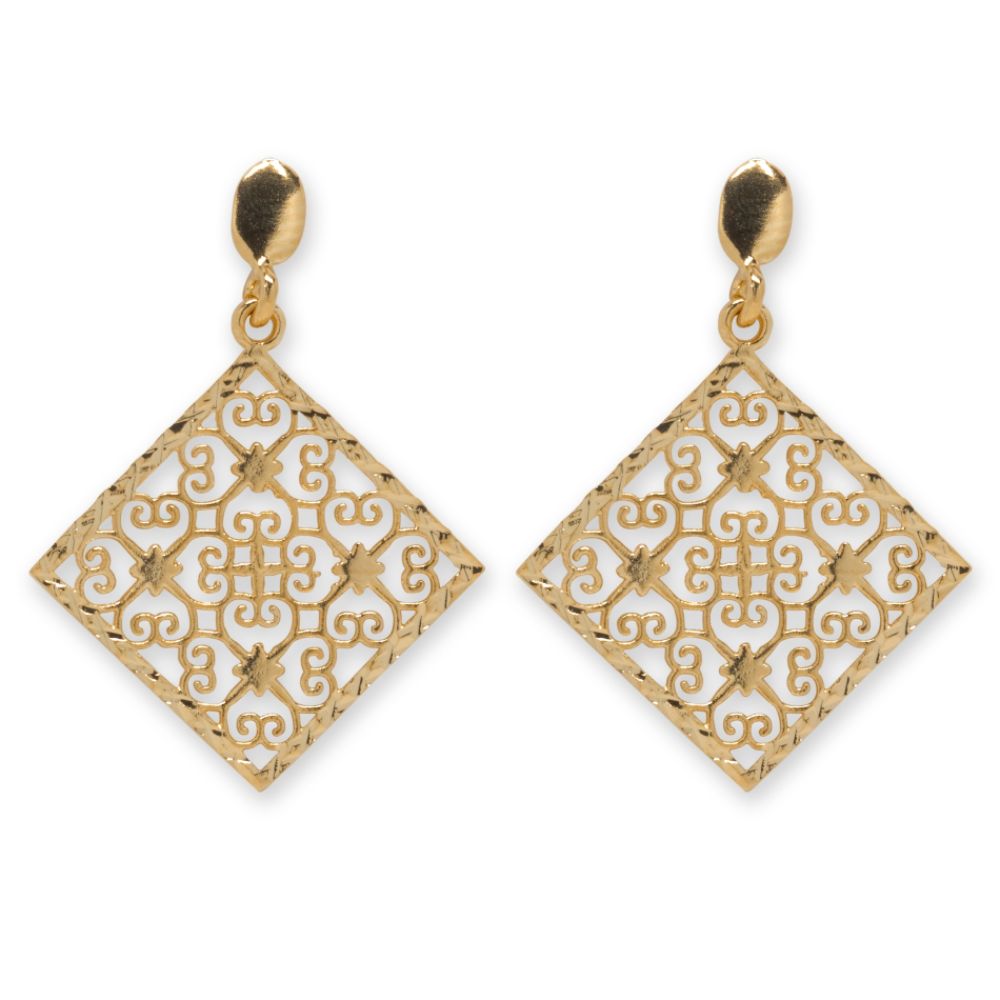 18k Gold over Sterling Silver Filigree Earrings