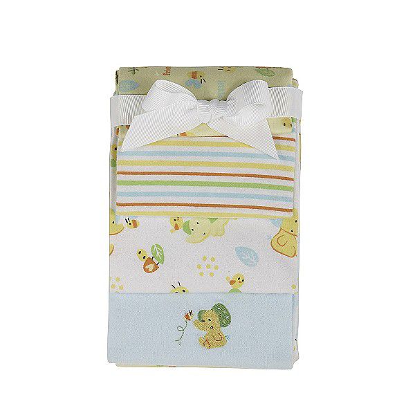 Small Wonders 4-Pack Little Friends Print Receiving Blankets