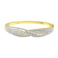 1cttw Diamond Weave Bangle in 14k Gold Over