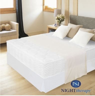 Night Therapy 12 Inch Spring Mattress Complete Set King Off white