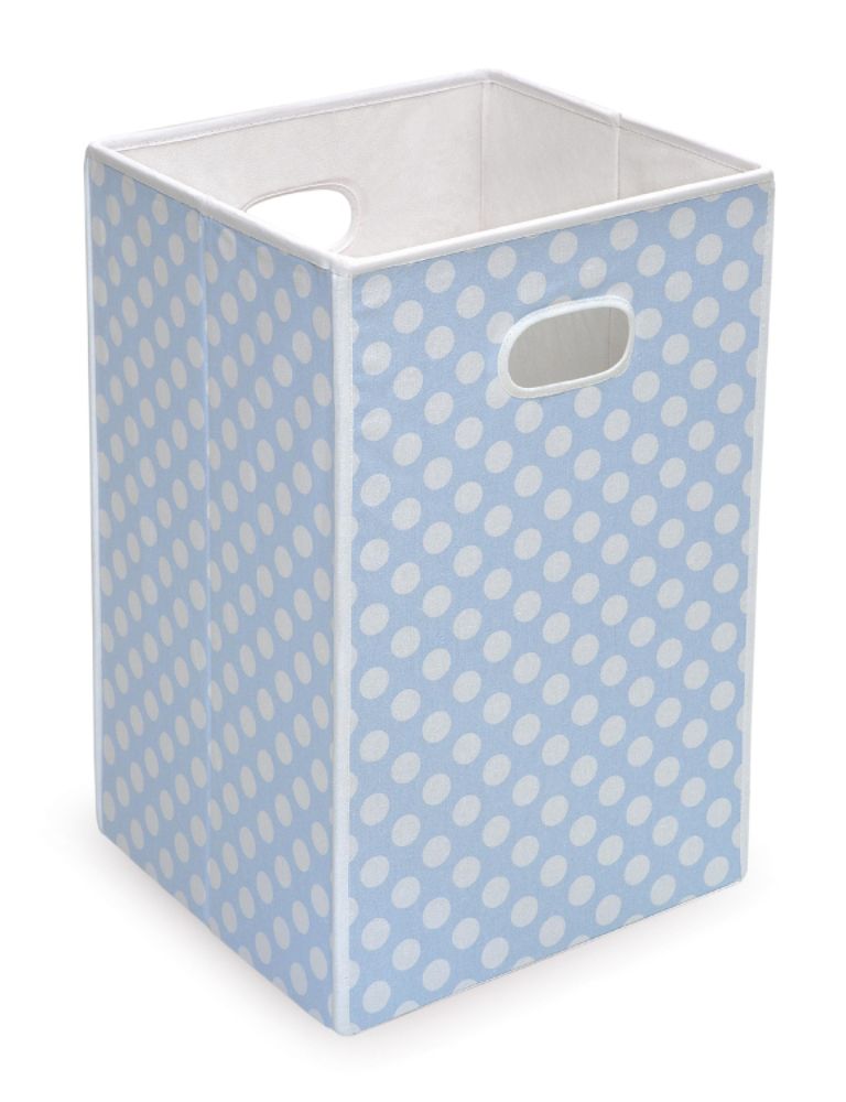 Badger Basket Folding Hamper/Storage Bin - Blue with White Polka Dots at Kmart.com
