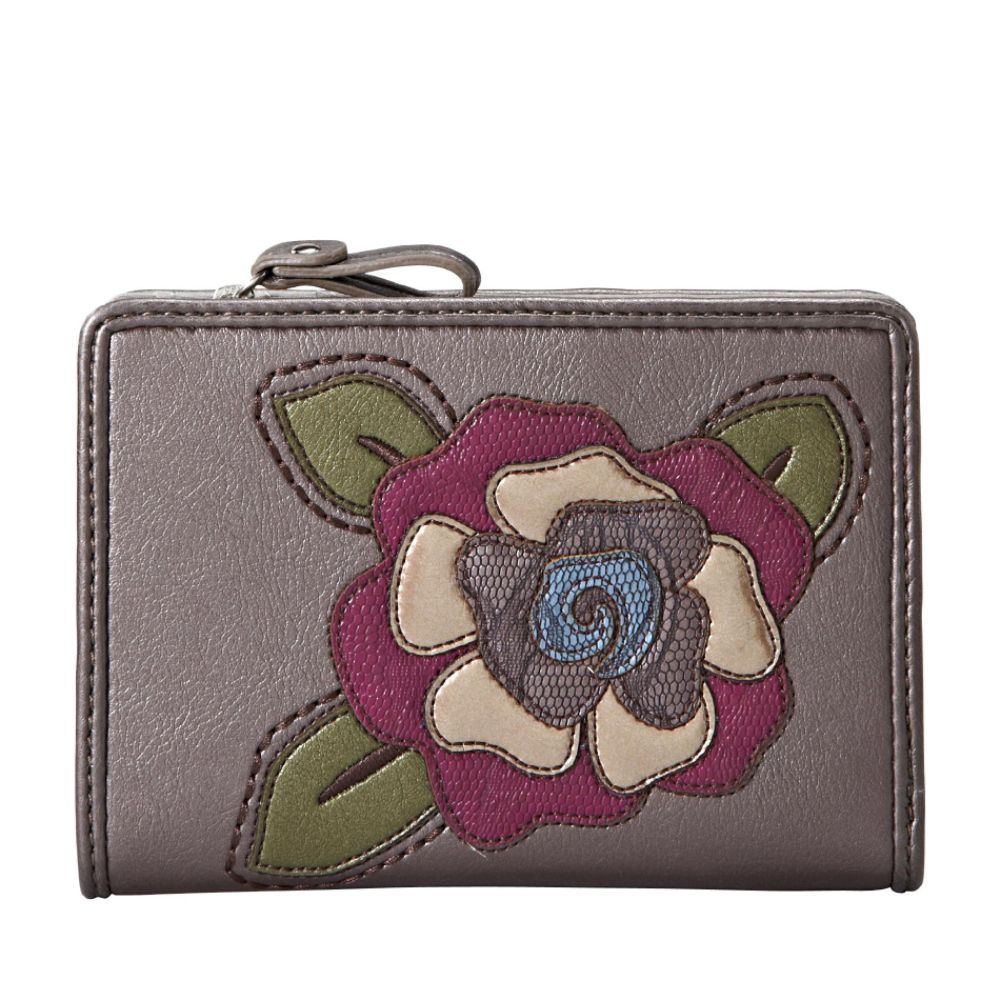 Relic Women s Handbags Sylvia Multi-Pocket Wallet Embroidered Flower