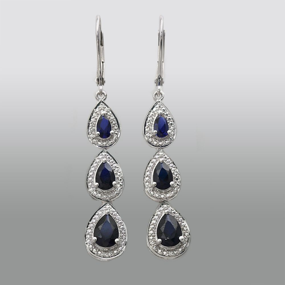 Lab Created Blue Sapphire Pear Drop Earrings in Sterling Silver at Sears.com