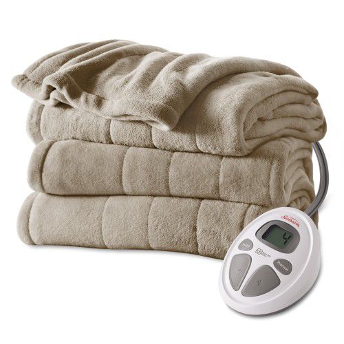 Sunbeam Queen Channeled Microplush Heated Blanket at Sears.com