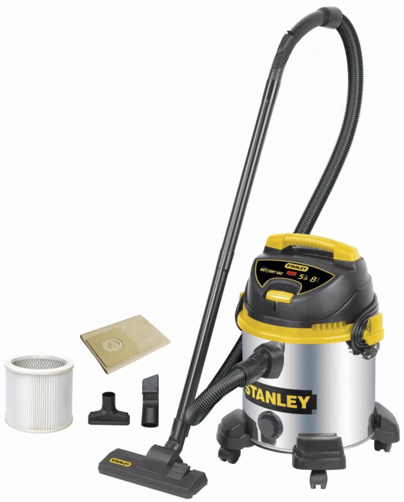 8 Gallon 4.5 Peak HP Stainless Steel Wet/Dry Vacuum