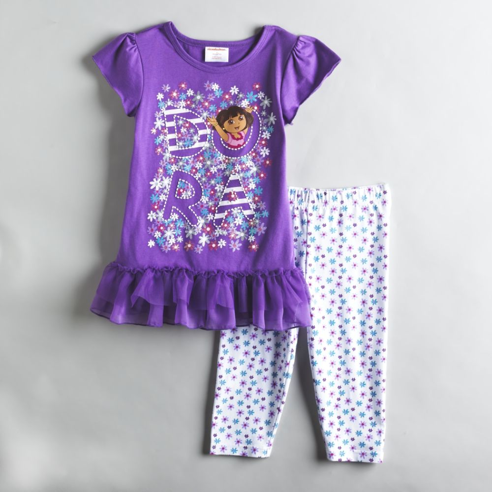 Nickelodeon Girls Dora Skirted Tunic & Pants Set