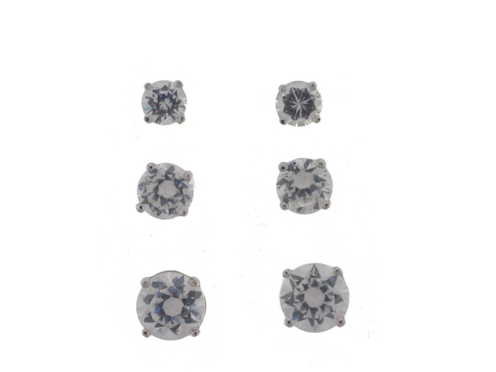 18kt Gold Over Sterling Silver Cubic Zirconia