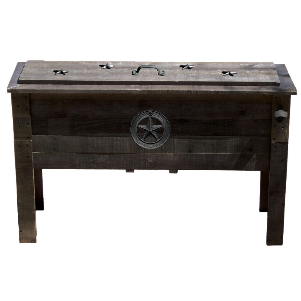 Outdoor Ventures 87 qt. Rustic Wooden Deck Cooler – Texas Star Emblem at Sears.com