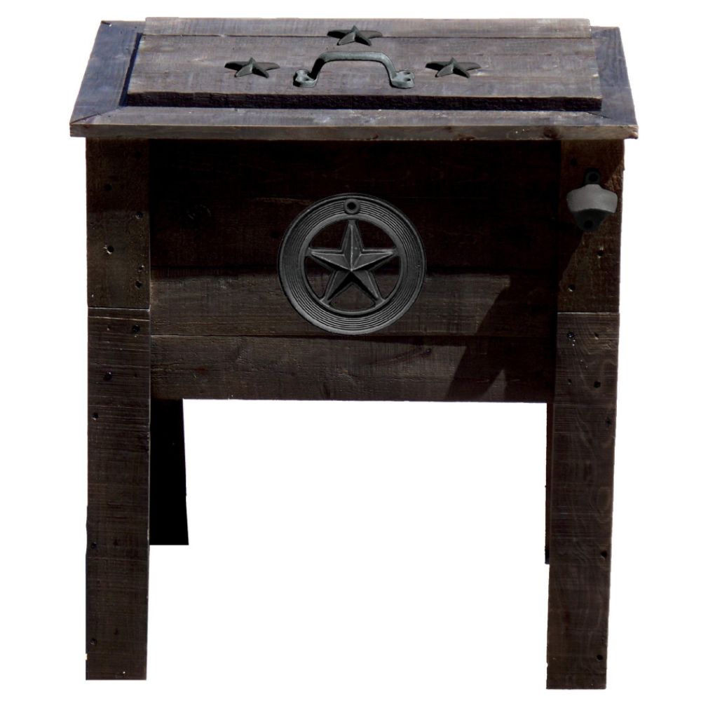 Outdoor Ventures 57 qt. Rustic Wooden Deck Cooler – Texas Star Emblem at Sears.com
