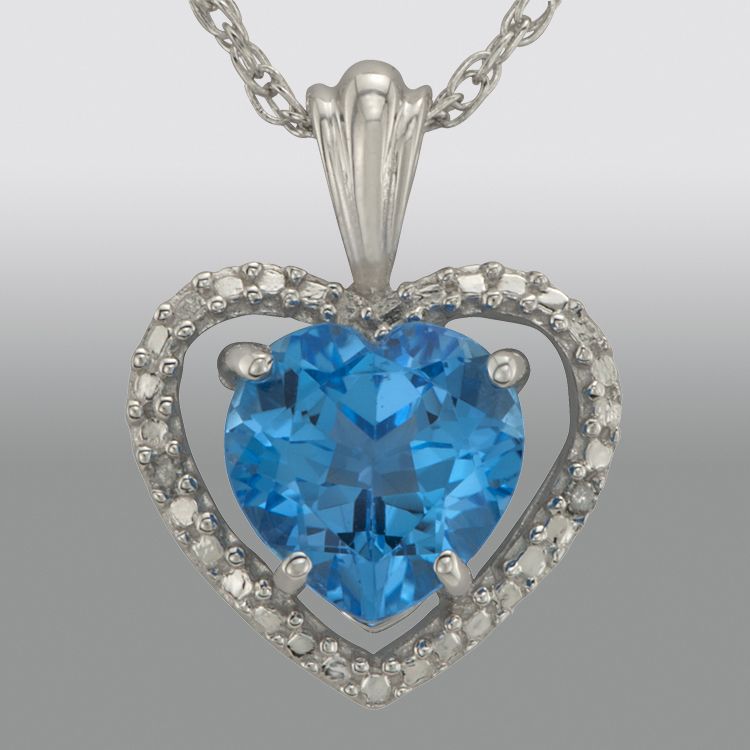Sterling Silver Blue Topaz and Diamond Accent