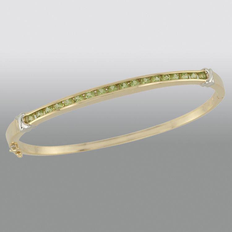 Sterling Silver with 14k Color Flash Plating Channel Set Peridot Bangle at Kmart.com